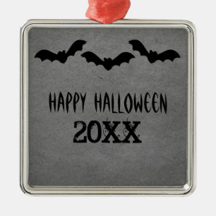 Ornamento Premium Trio de Bats Halloween, Gris