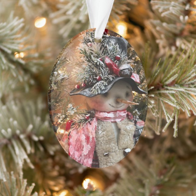 Ornamento primitivo de los hombres de nieve del bo (Árbol)