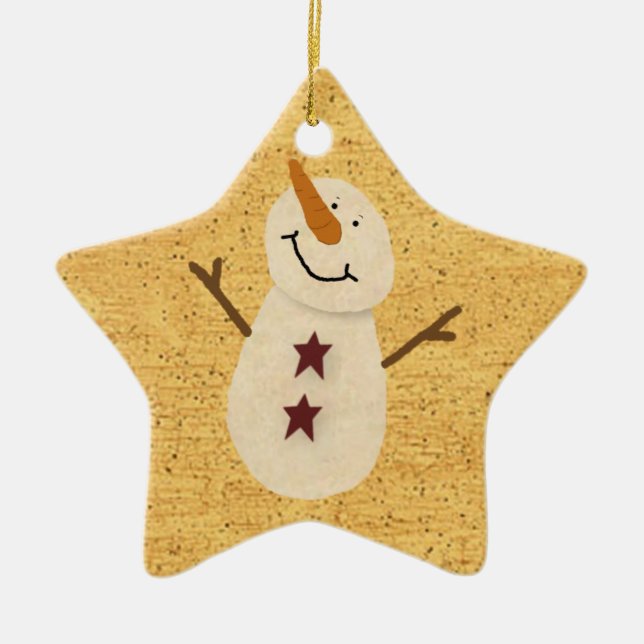 Ornamento primitivo de Snowman (Frente)