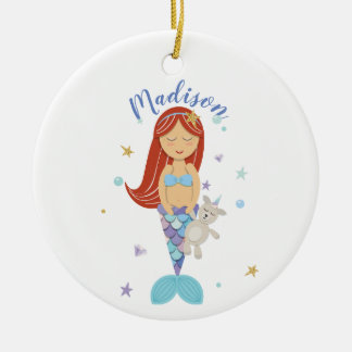 Ornamento principal rojo de little mermaid