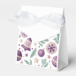 "Ornamento Purple Christmas y caja de Bell Favor"