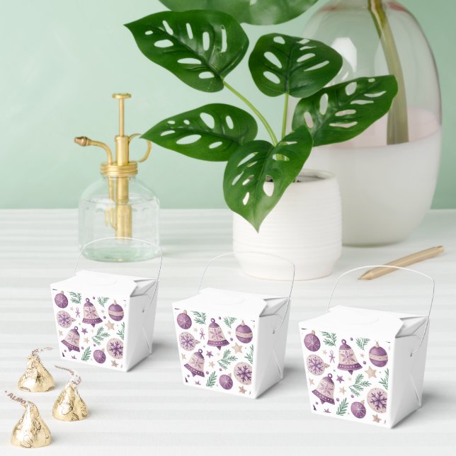 "Ornamento Purple Christmas y caja de Bell Favor" (Múltiple)