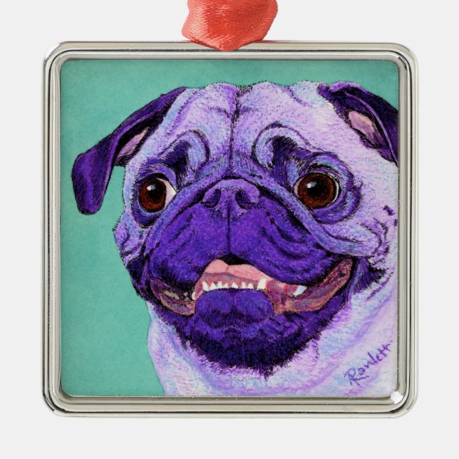 Ornamento Purple Pug (Frente)