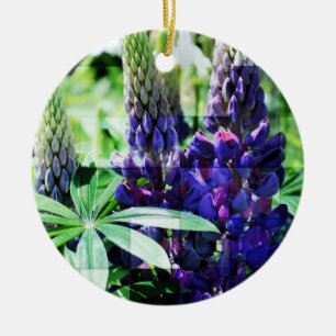 Ornamento púrpura de la flor del trío del Lupine