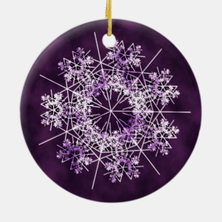 Ornamento púrpura del árbol del copo de nieve