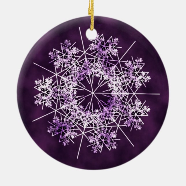 Ornamento púrpura del árbol del copo de nieve (Atrás)