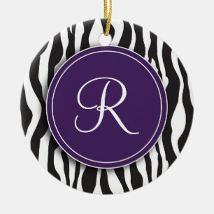 Ornamento púrpura femenino del estampado de zebra