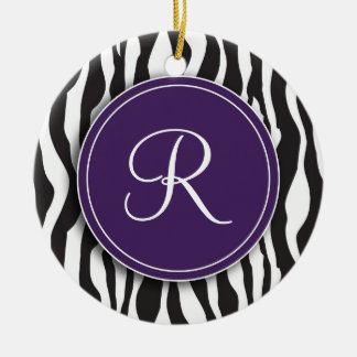 Ornamento púrpura femenino del estampado de zebra