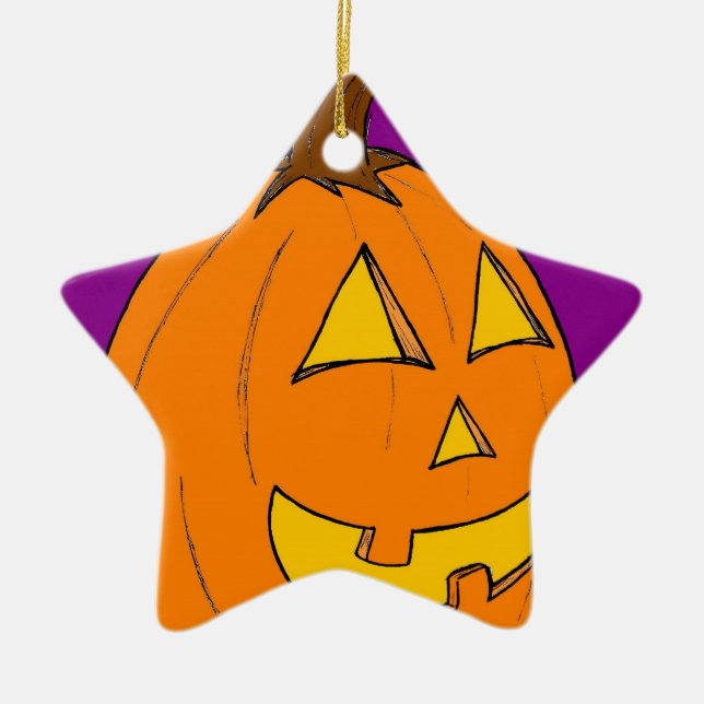 Ornamento púrpura Jack o' Lantern (Frente)