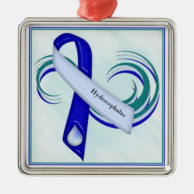 Ornamento Purpurinoso de Hydrocephalus Ribbon (Frente)