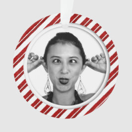 Ornamento rayado del marco de la foto del bastón