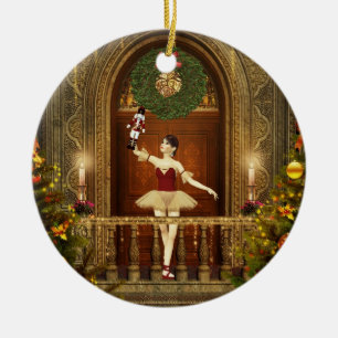 Ornamento redondeado Ballerina Nutcracker