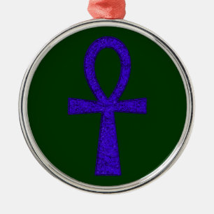 Ornamento redondo azul Ankh Premium