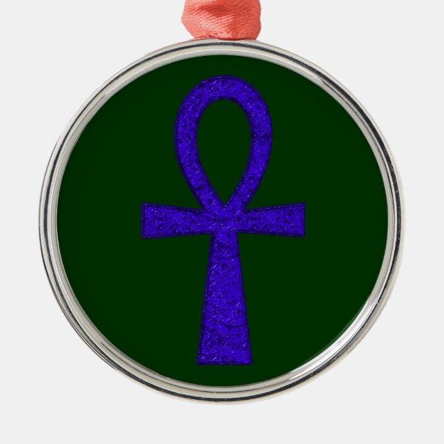 Ornamento redondo azul Ankh Premium (Frente)