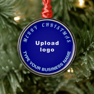 Ornamento redondo azul para Navidades de negocios