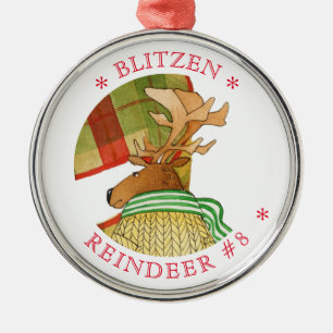 Ornamento redondo BLITZEN REINDEER Premium
