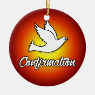 Ornamento redondo, confirmación, palo, rojo, relig