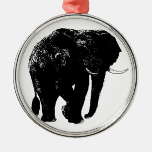 Ornamento redondo de cerámica elefante