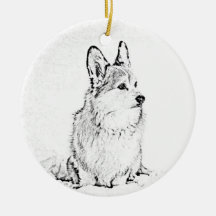 Ornamento redondo de Corgi
