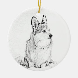Ornamento redondo de Corgi