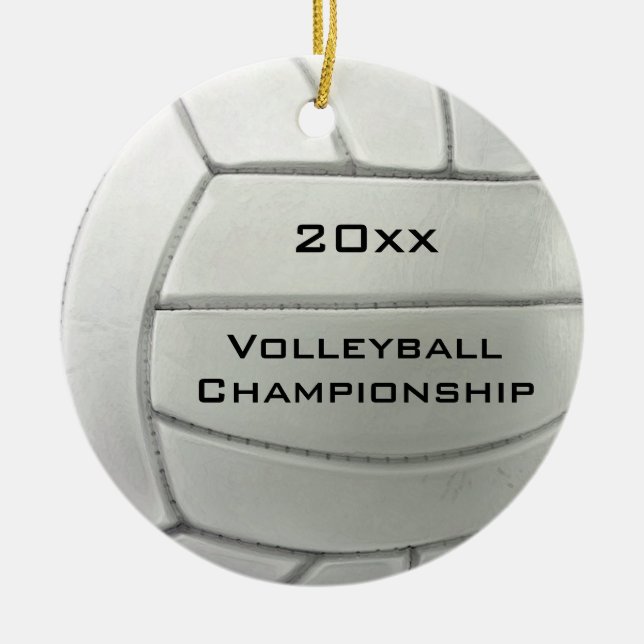Ornamento redondo de diseño de voleibol (Frente)