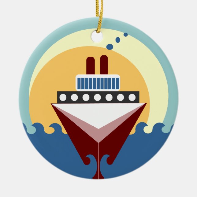 Ornamento redondo de doble cara de crucero Sunrise (Frente)
