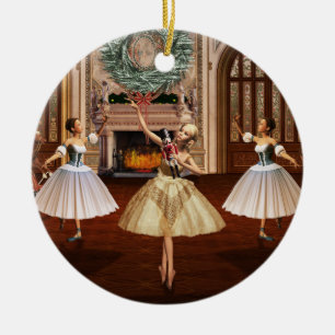 Ornamento redondo de dos lados nutcracker Ballerin