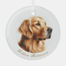 Ornamento redondo de Golden Retriever