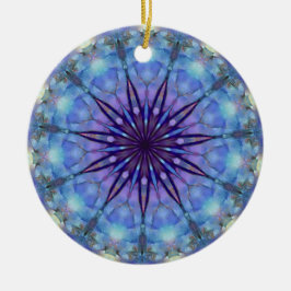 Ornamento redondo de Lavendar Starburst Mandala