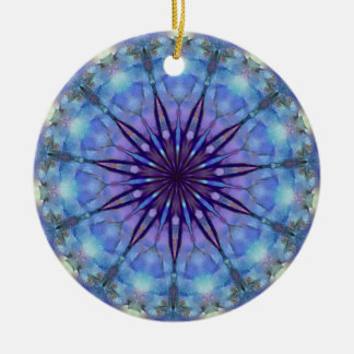 Ornamento redondo de Lavendar Starburst Mandala