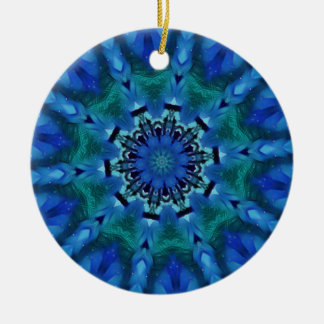 Ornamento redondo de Mandala verde azul