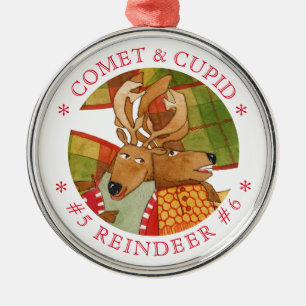 Ornamento redondo de REINDEER DE COMET CUPID