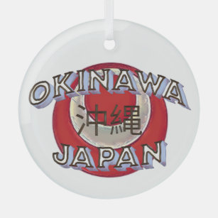 Ornamento redondo de vidrio japonés Okinawa