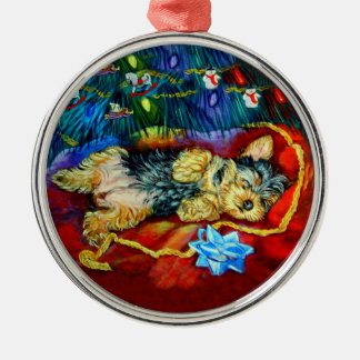 Ornamento redondo de Yorkshire Terrier Premium
