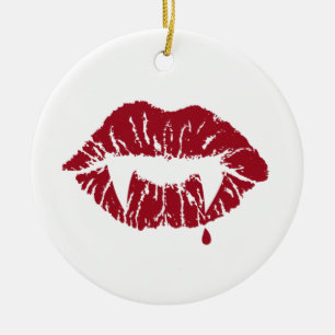 Ornamento redondo del beso del vampiro