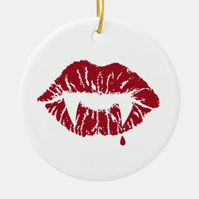 Ornamento redondo del beso del vampiro (Frente)