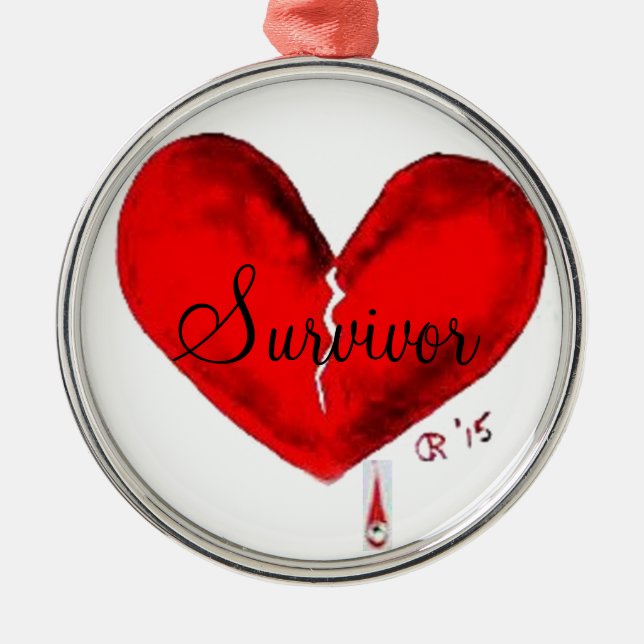 Ornamento redondo del corazón quebrado (Frente)