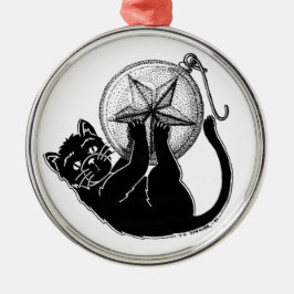 Ornamento redondo del gatito del ornamento