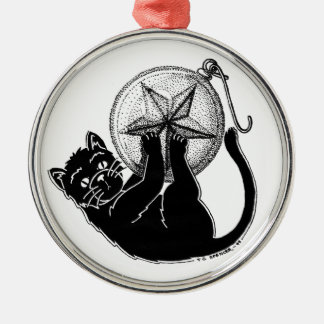 Ornamento redondo del gatito del ornamento