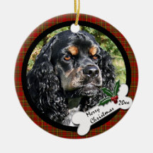 Ornamento redondo del navidad de cocker spaniel