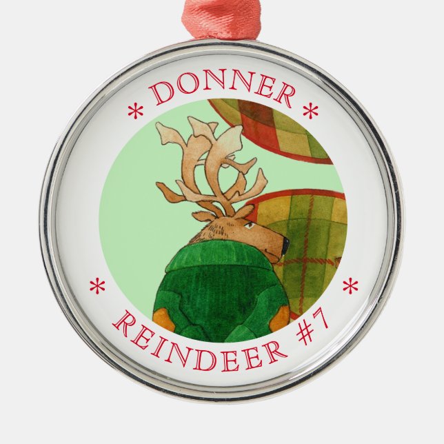 Ornamento redondo DONNER REINDEER Premium (Frente)