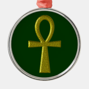 Ornamento redondo Fancy Gold Ankh Premium
