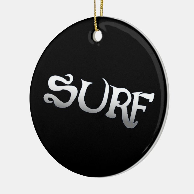 Ornamento redondo negro de surf (Izquierda)