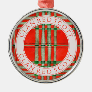 ORNAMENTO REDONDO PREMIUM CLAN ROJO ESCOCÉS + Text