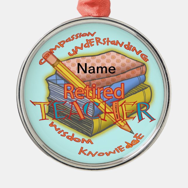 Ornamento redondo premium para profesores jubilado (Frente)