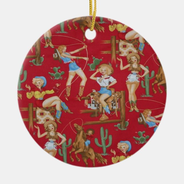 Ornamento retro del árbol de navidad de las (Frente)