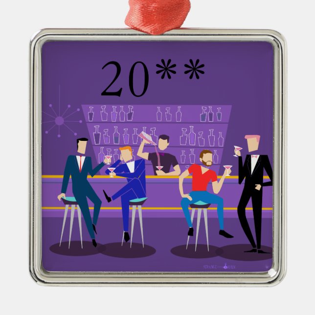 Ornamento retro del bar gay (Frente)