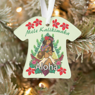 Ornamento retro hawaiano de baile hula