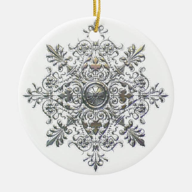 Ornamento rizado del copo de nieve (Frente)