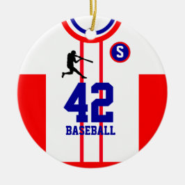 Ornamento rojo blanco de Jersey de béisbol